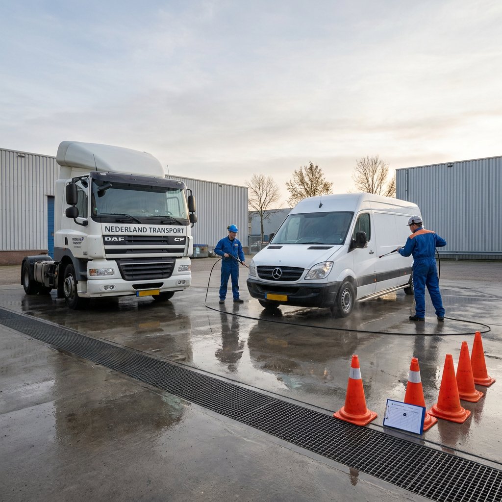 Locatievereisten wagenparkreiniging op terrein