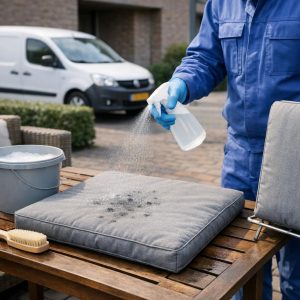 Schimmel uit tuinkussens verwijderen: snel, veilig en blijvend